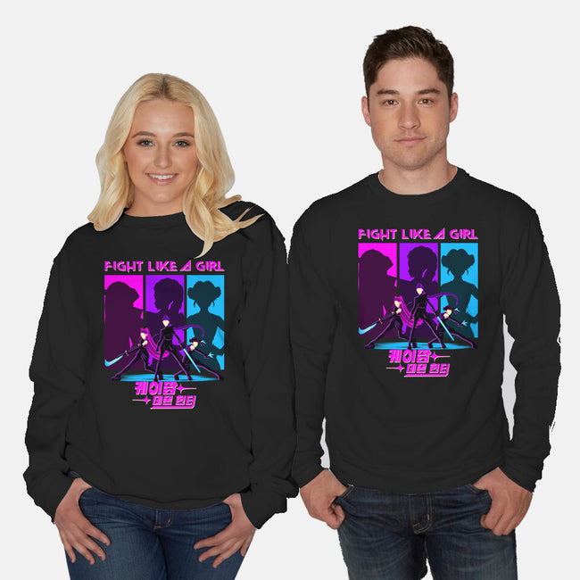 Fighter Girl-Unisex-Crew Neck-Sweatshirt-rmatix