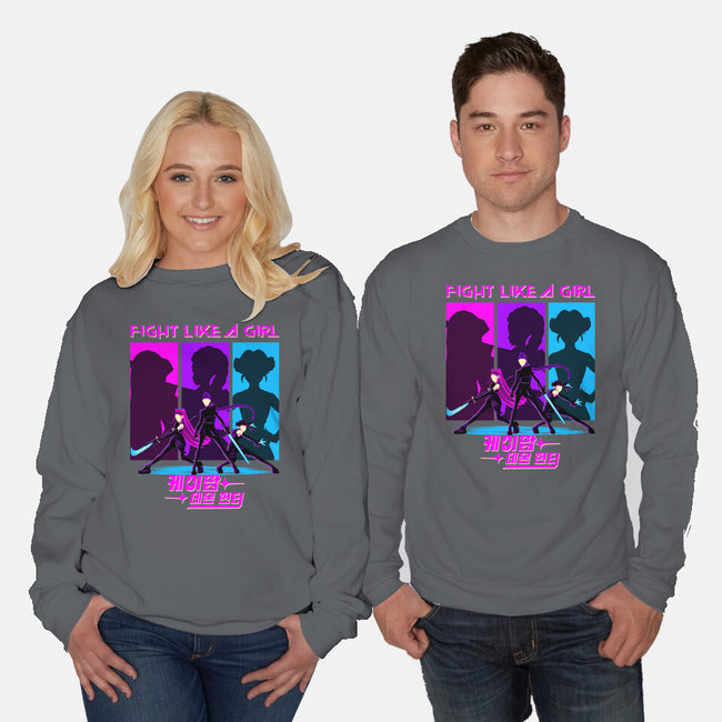 Fighter Girl-Unisex-Crew Neck-Sweatshirt-rmatix
