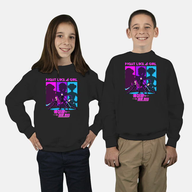 Fighter Girl-Youth-Crew Neck-Sweatshirt-rmatix