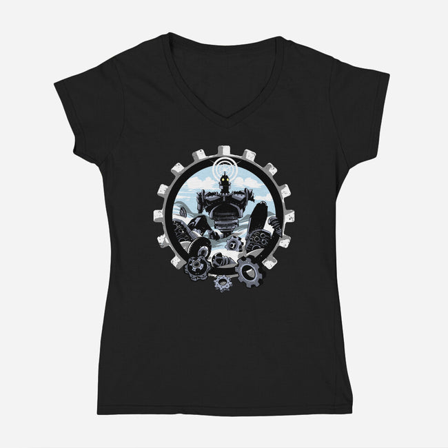 Giant Assembling-Womens-V-Neck-Tee-zascanauta