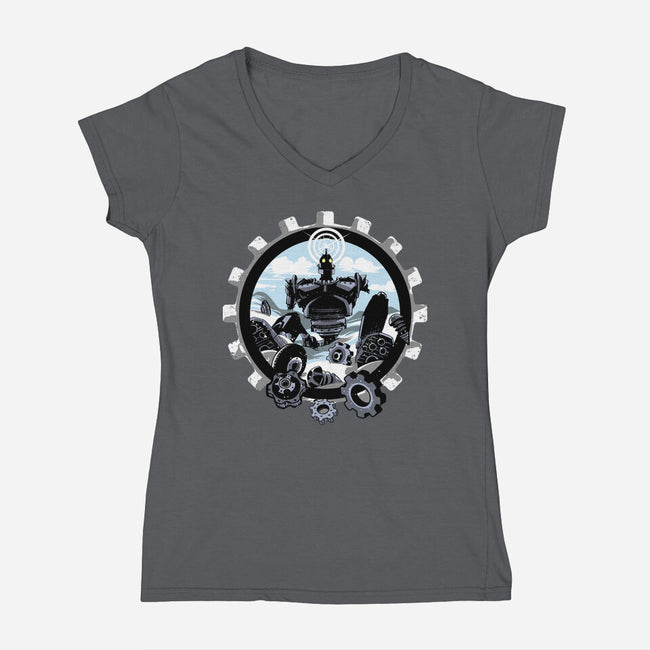 Giant Assembling-Womens-V-Neck-Tee-zascanauta