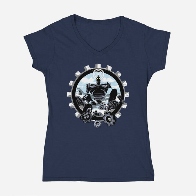 Giant Assembling-Womens-V-Neck-Tee-zascanauta