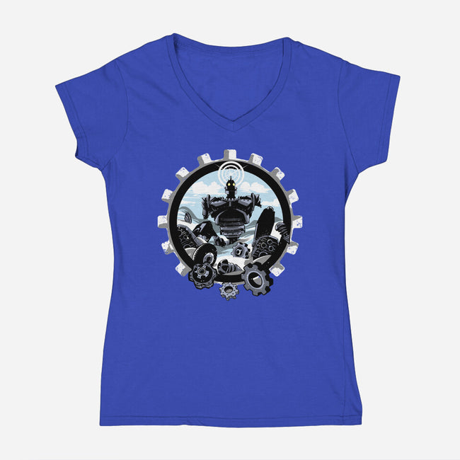 Giant Assembling-Womens-V-Neck-Tee-zascanauta