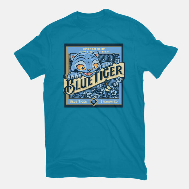 Blue Tiger Derpy Brew-Mens-Premium-Tee-retrodivision