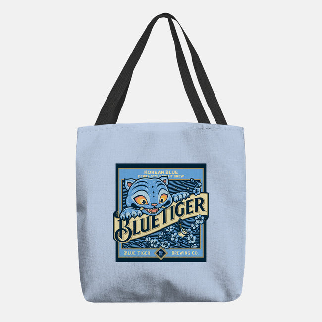 Blue Tiger Derpy Brew-None-Basic Tote-Bag-retrodivision