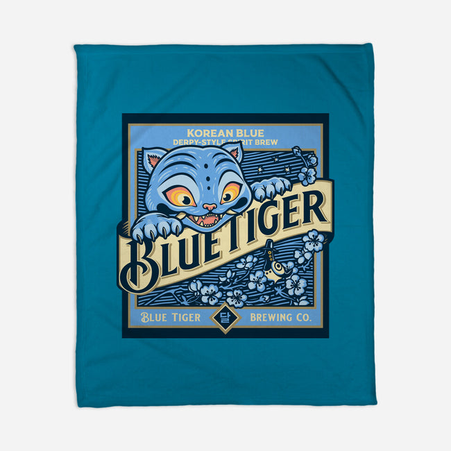 Blue Tiger Derpy Brew-None-Fleece-Blanket-retrodivision