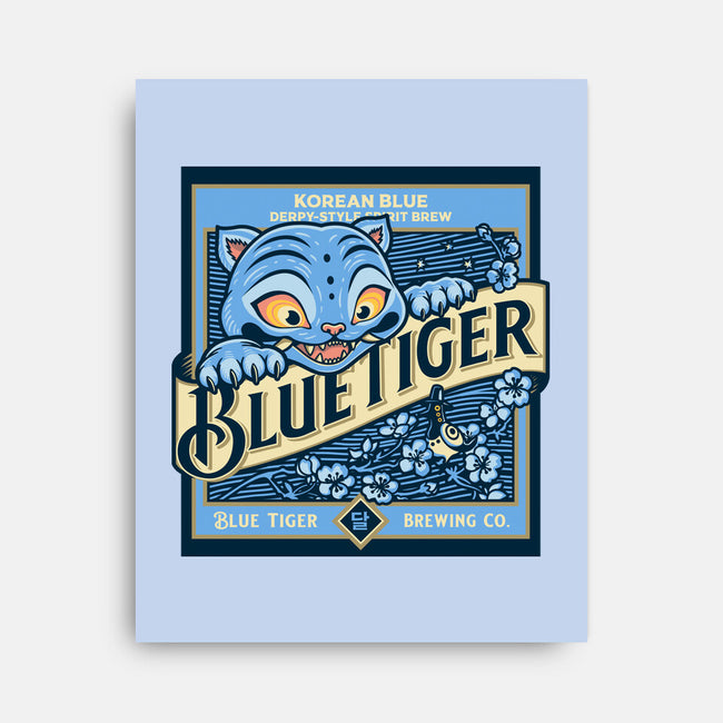 Blue Tiger Derpy Brew-None-Stretched-Canvas-retrodivision