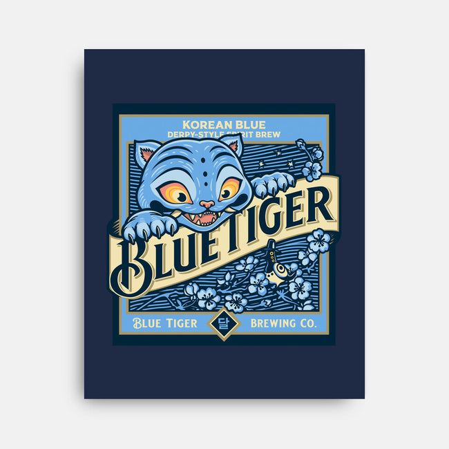 Blue Tiger Derpy Brew-None-Stretched-Canvas-retrodivision