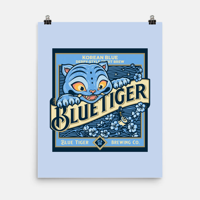 Blue Tiger Derpy Brew-None-Matte-Poster-retrodivision