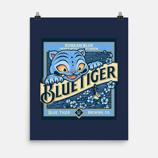 Blue Tiger Derpy Brew-None-Matte-Poster-retrodivision