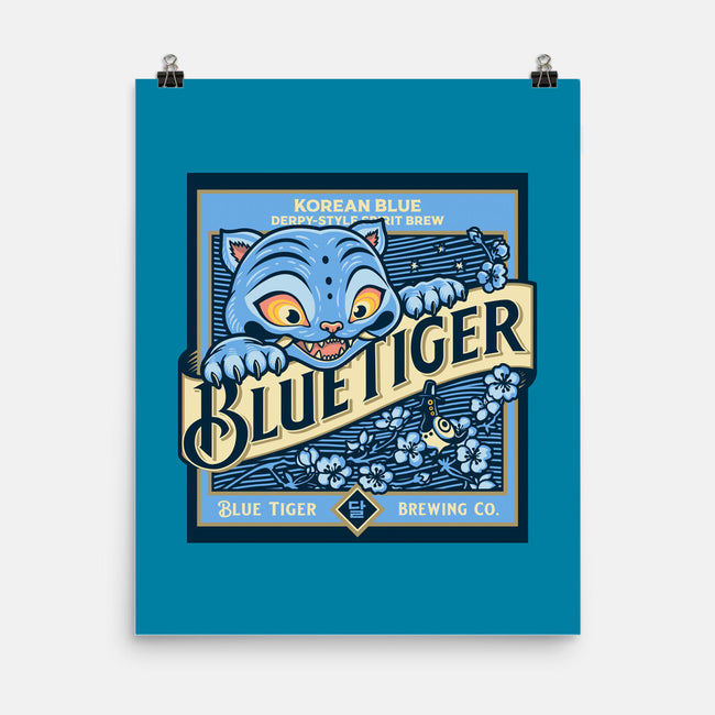 Blue Tiger Derpy Brew-None-Matte-Poster-retrodivision