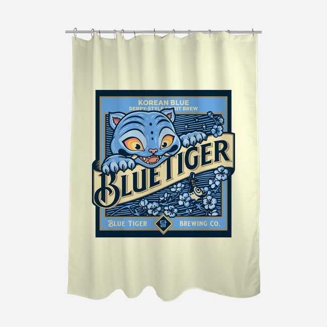 Blue Tiger Derpy Brew-None-Polyester-Shower Curtain-retrodivision