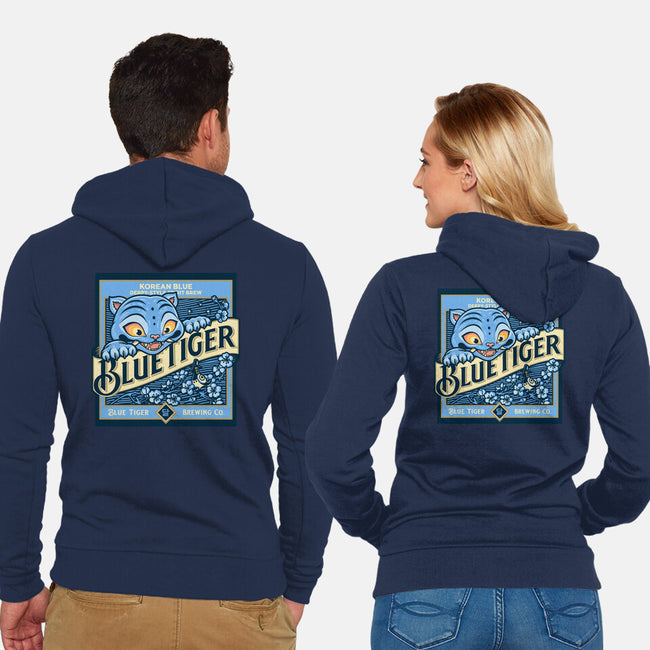 Blue Tiger Derpy Brew-Unisex-Zip-Up-Sweatshirt-retrodivision