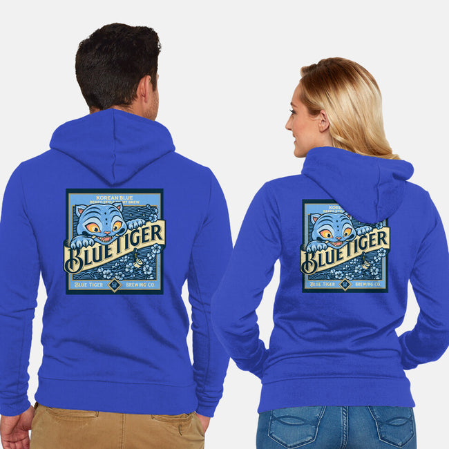 Blue Tiger Derpy Brew-Unisex-Zip-Up-Sweatshirt-retrodivision