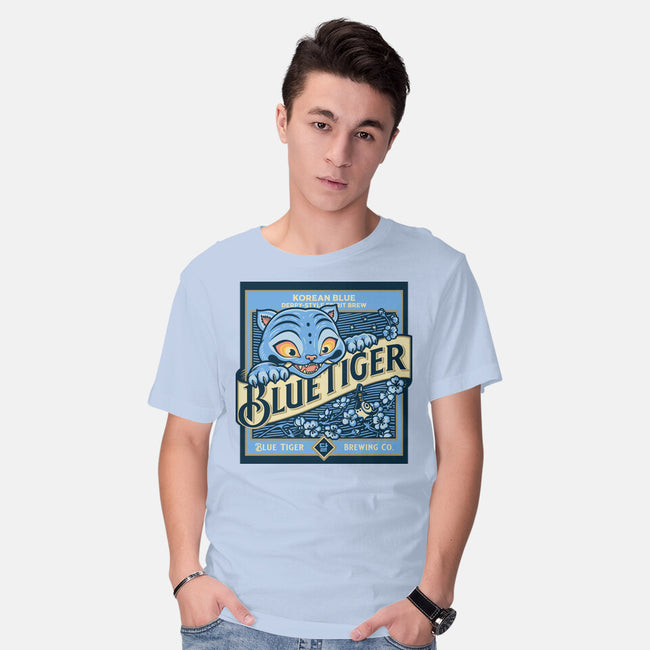Blue Tiger Derpy Brew-Mens-Basic-Tee-retrodivision