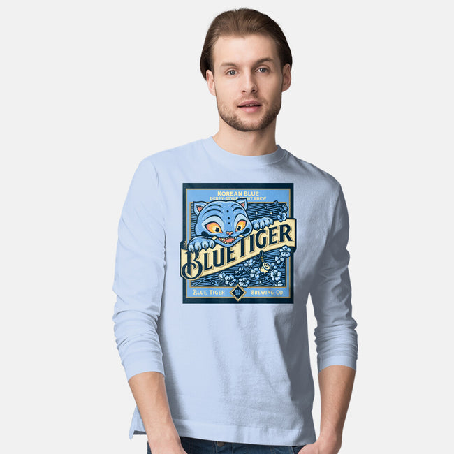 Blue Tiger Derpy Brew-Mens-Long Sleeved-Tee-retrodivision