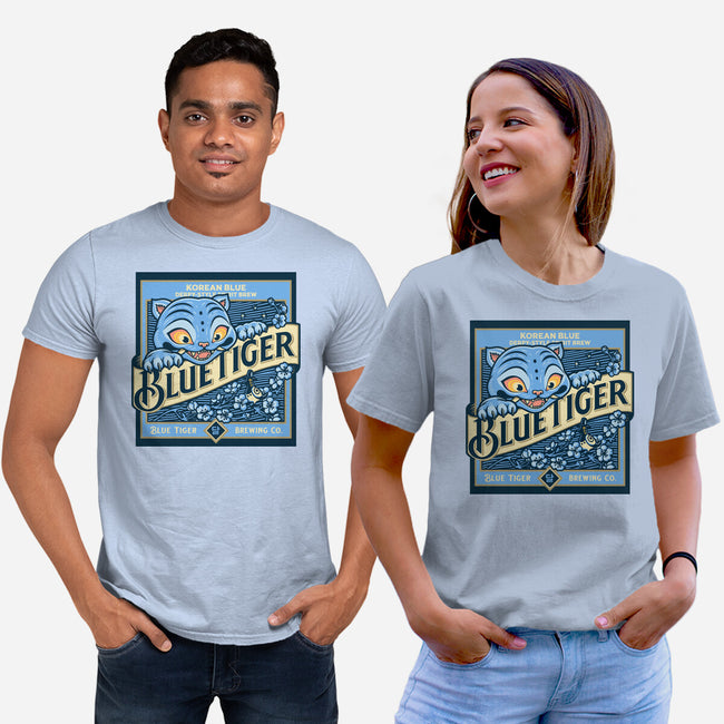 Blue Tiger Derpy Brew-Unisex-Basic-Tee-retrodivision