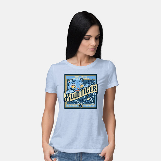 Blue Tiger Derpy Brew-Womens-Basic-Tee-retrodivision