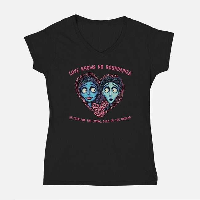 Love Knows No Boundaries-Womens-V-Neck-Tee-glitchygorilla
