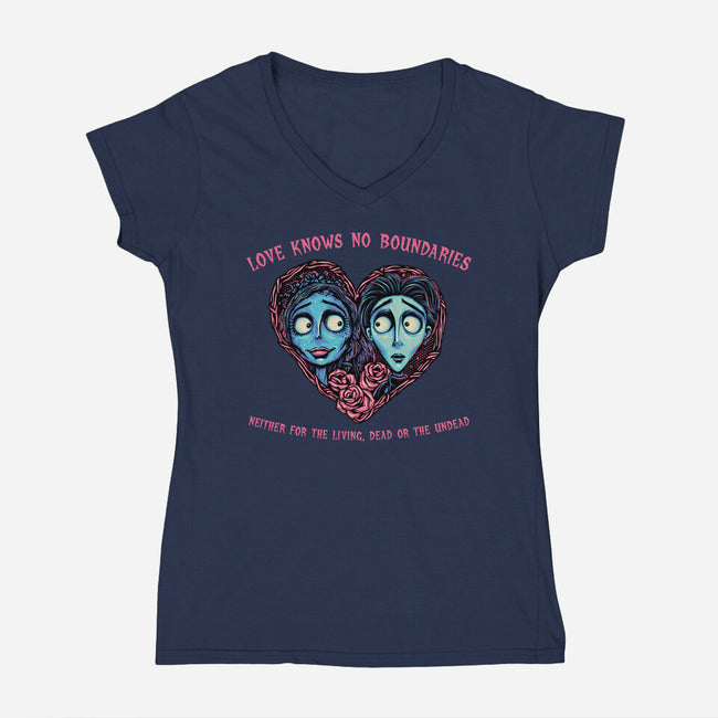 Love Knows No Boundaries-Womens-V-Neck-Tee-glitchygorilla