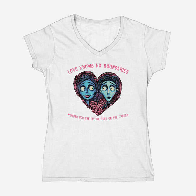 Love Knows No Boundaries-Womens-V-Neck-Tee-glitchygorilla