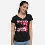 Hero For Fun-Womens-V-Neck-Tee-rocketman_art