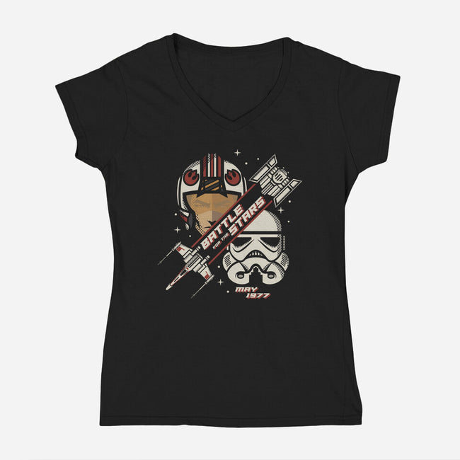 Battle For The Stars-Womens-V-Neck-Tee-jrberger