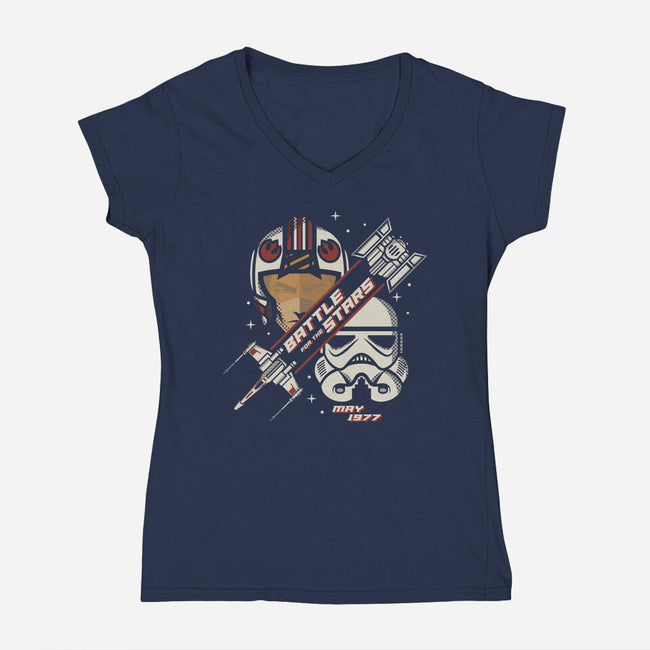 Battle For The Stars-Womens-V-Neck-Tee-jrberger