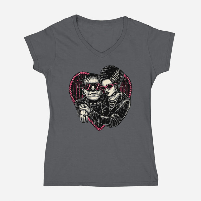 Creature Romance-Womens-V-Neck-Tee-glitchygorilla
