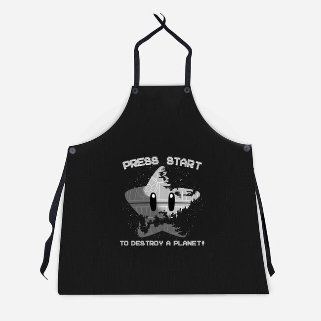Press Start To Destroy-Unisex-Kitchen-Apron-rmatix