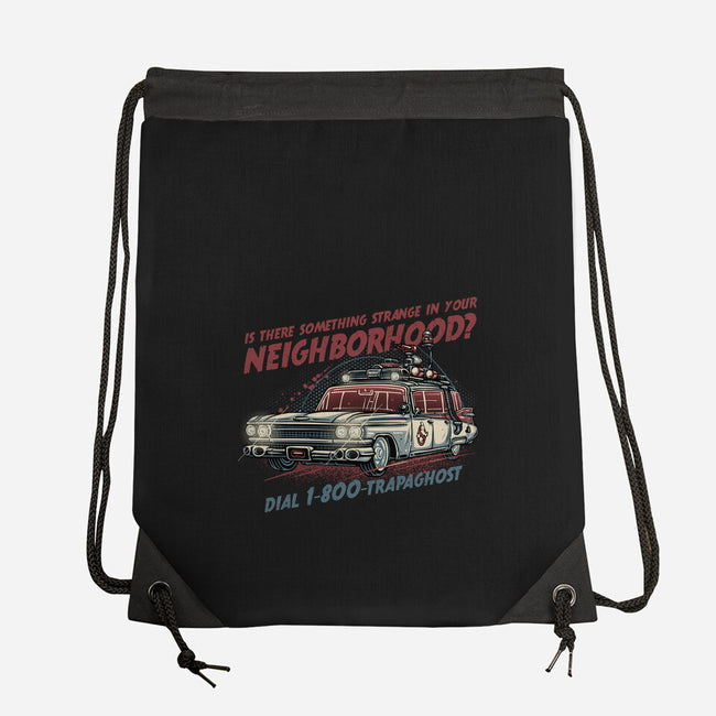 Ghost Hotline-None-Drawstring-Bag-glitchygorilla