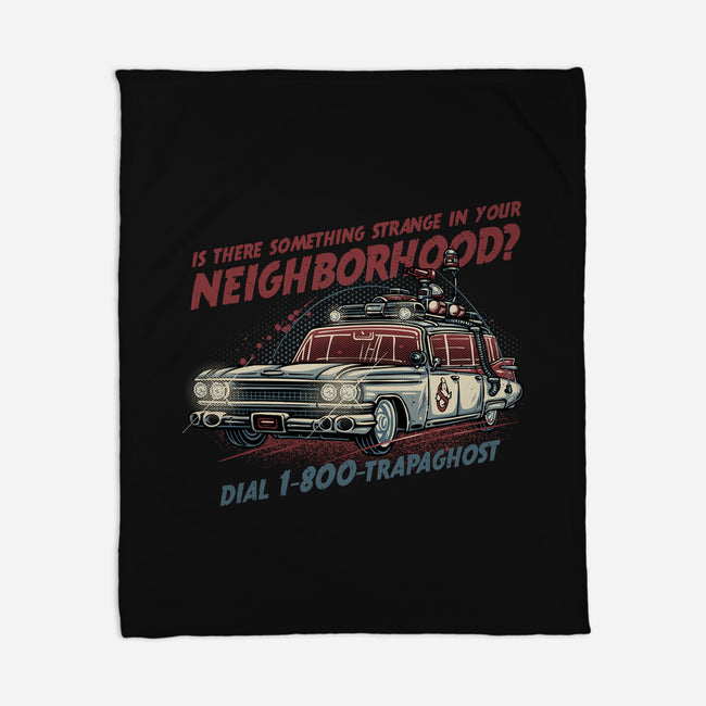Ghost Hotline-None-Fleece-Blanket-glitchygorilla