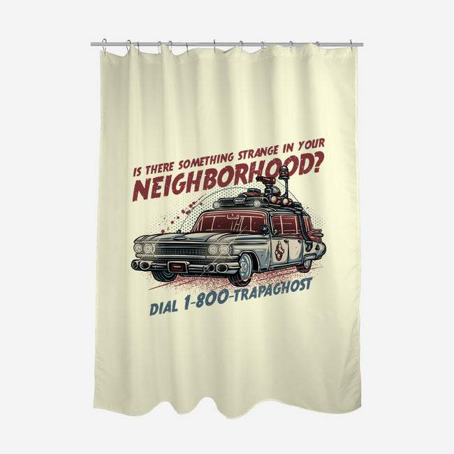 Ghost Hotline-None-Polyester-Shower Curtain-glitchygorilla