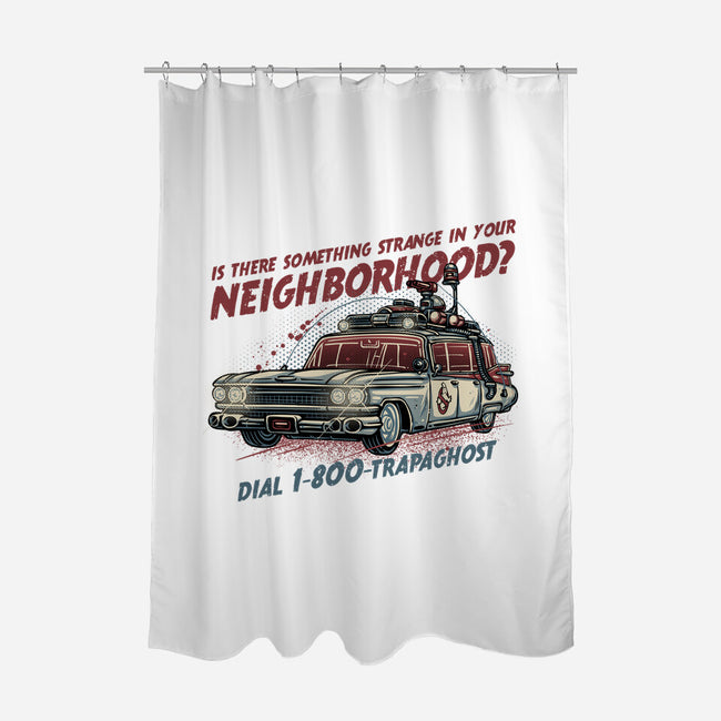 Ghost Hotline-None-Polyester-Shower Curtain-glitchygorilla