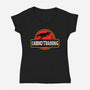 T-Rex Cardio Training-Womens-V-Neck-Tee-erion_designs
