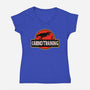 T-Rex Cardio Training-Womens-V-Neck-Tee-erion_designs