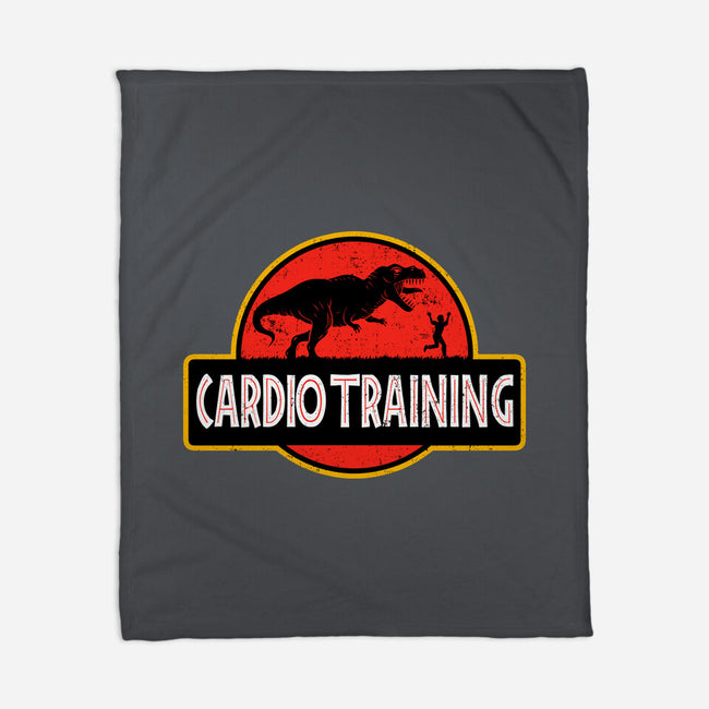 T-Rex Cardio Training-None-Fleece-Blanket-erion_designs