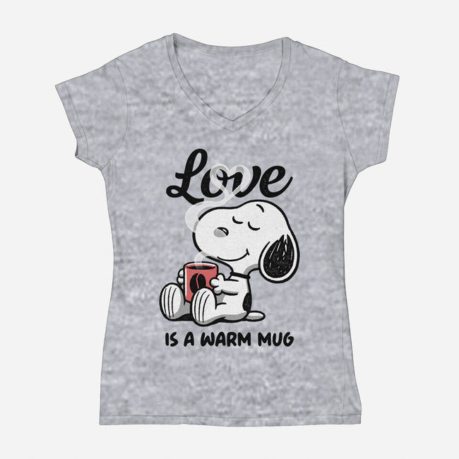 Love Is A Warm Mug-Womens-V-Neck-Tee-Popnotic