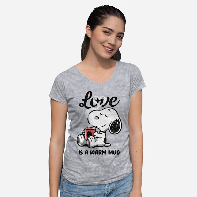 Love Is A Warm Mug-Womens-V-Neck-Tee-Popnotic