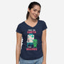 First The Earth Then Uranus-Womens-V-Neck-Tee-tobefonseca