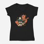 Cats And Books And Coffee-Womens-V-Neck-Tee-tobefonseca