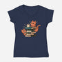 Cats And Books And Coffee-Womens-V-Neck-Tee-tobefonseca