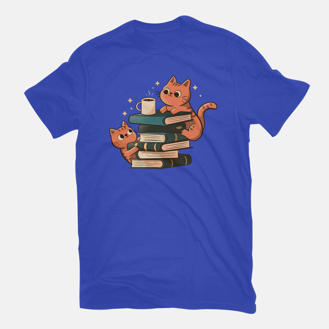 Cats And Books And Coffee-Womens-Fitted-Tee-tobefonseca