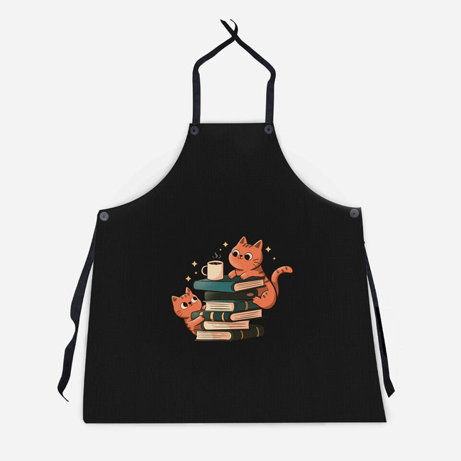 Cats And Books And Coffee-Unisex-Kitchen-Apron-tobefonseca