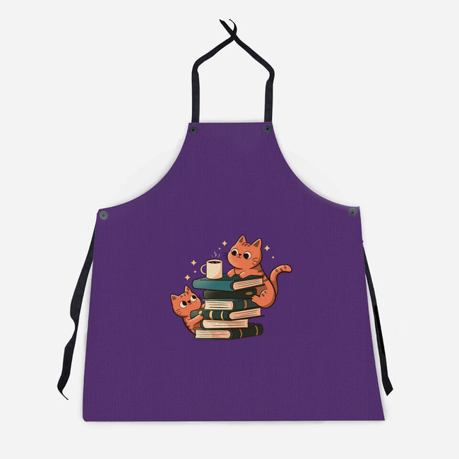 Cats And Books And Coffee-Unisex-Kitchen-Apron-tobefonseca