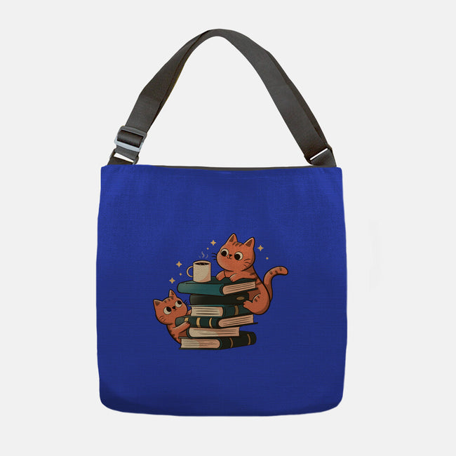 Cats And Books And Coffee-None-Adjustable Tote-Bag-tobefonseca