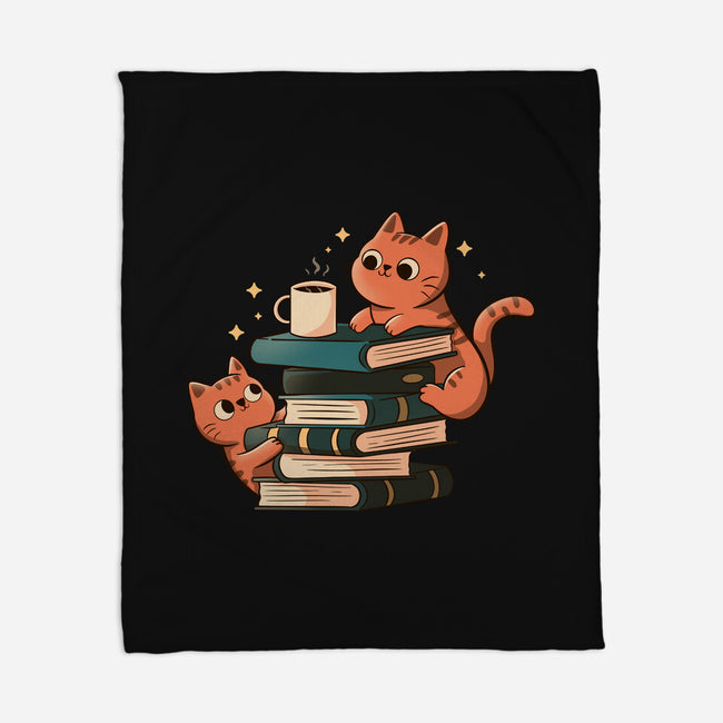 Cats And Books And Coffee-None-Fleece-Blanket-tobefonseca