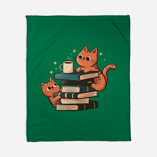 Cats And Books And Coffee-None-Fleece-Blanket-tobefonseca