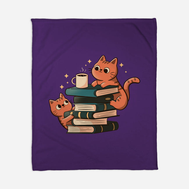 Cats And Books And Coffee-None-Fleece-Blanket-tobefonseca