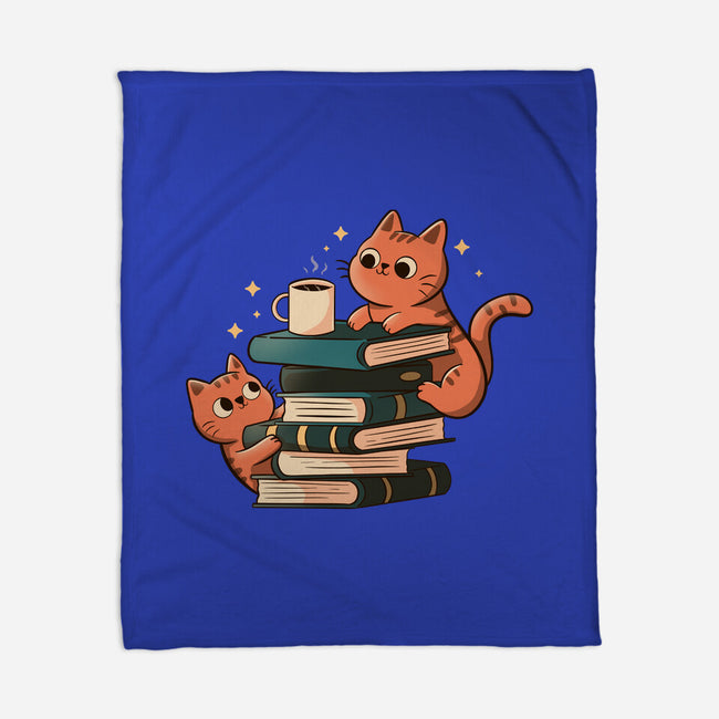 Cats And Books And Coffee-None-Fleece-Blanket-tobefonseca